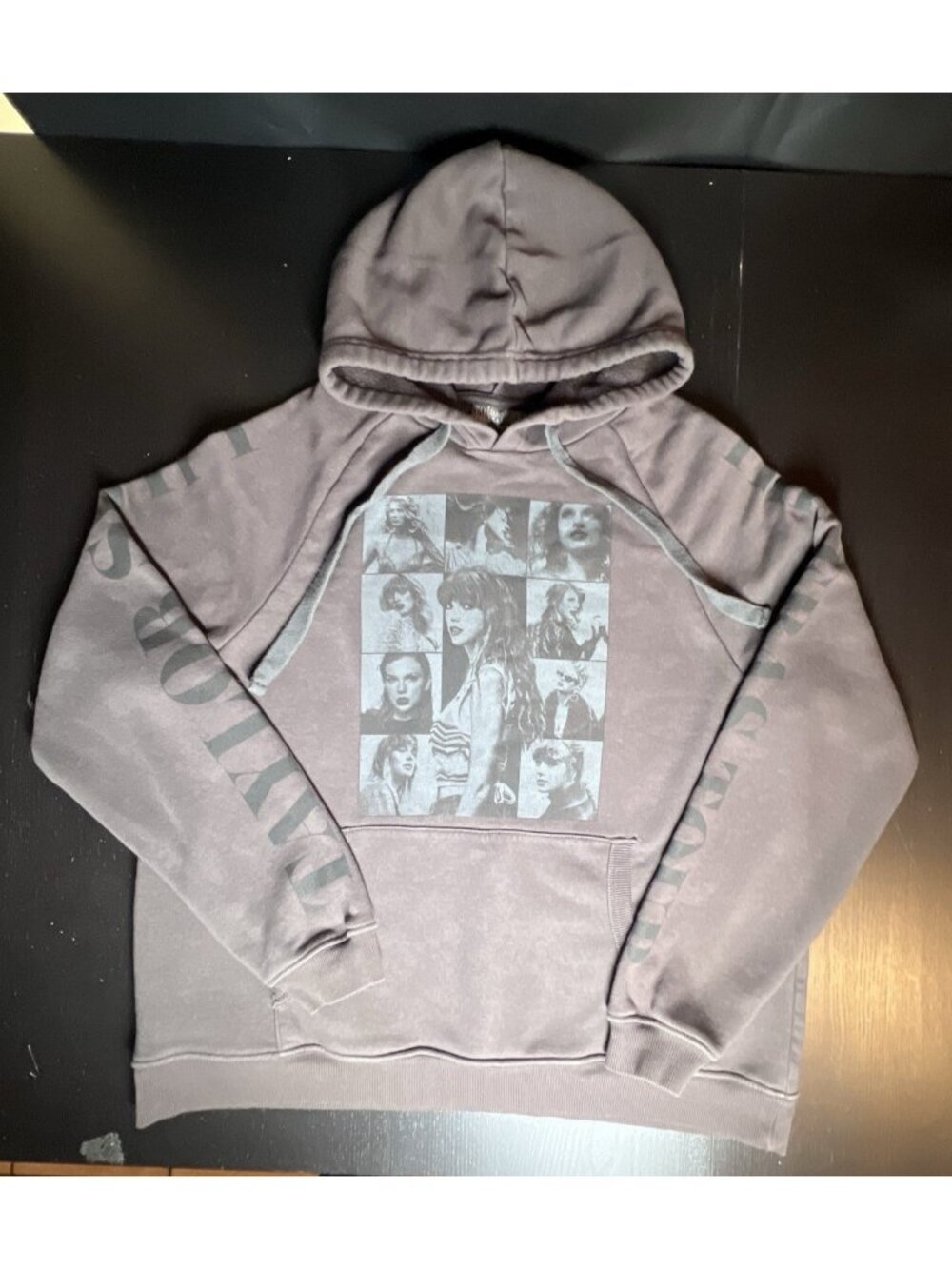 Taylor Swift Eras Tour Hoodie Womens Medium Gray Oversized Official Merch 2 Side